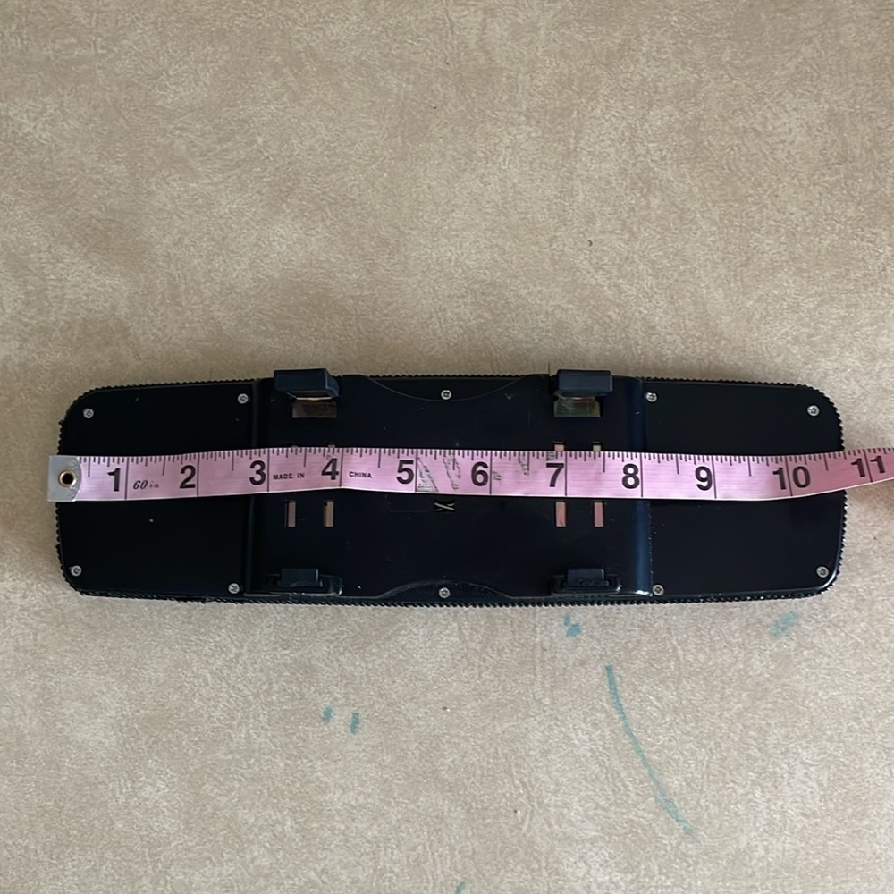 Black Sparkle Gem Clip On Rearview Mirror Accessory - Picture 4 of 5